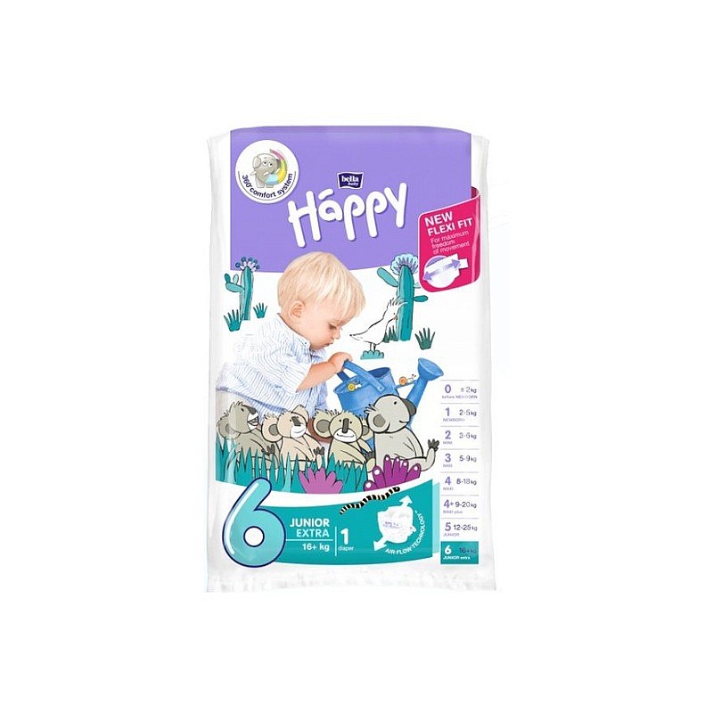 HAPPY Junior Extra diapers 6 size 16+kg 1pcs