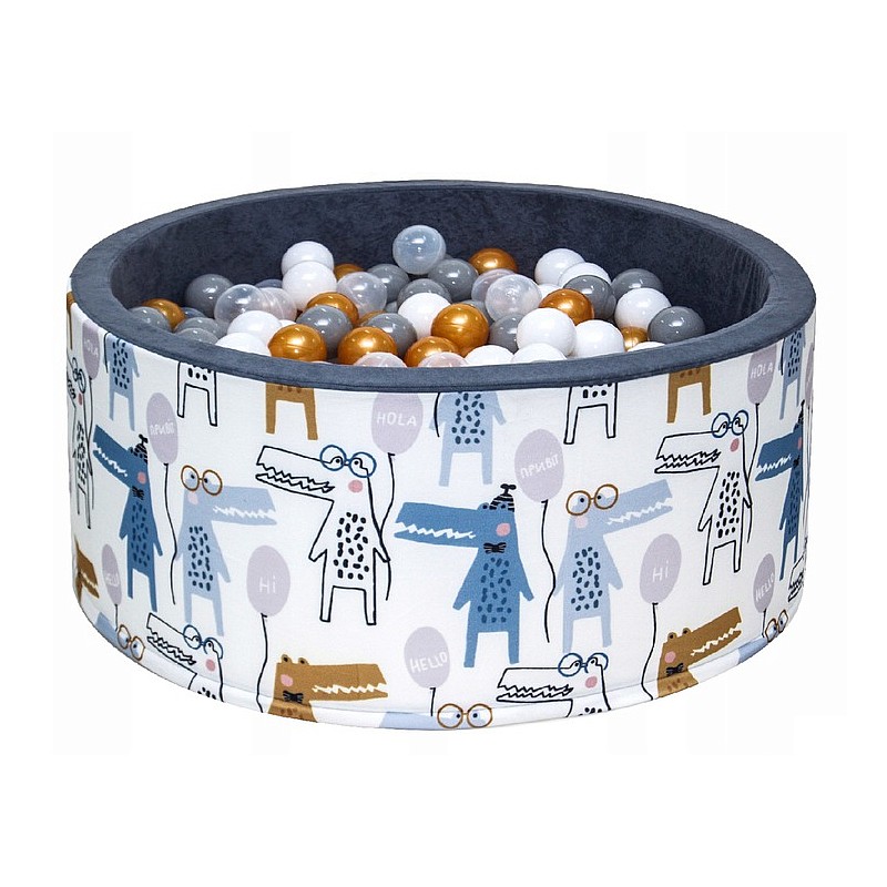 WELOX FUN Pool with balls, grey Crocodile AX3