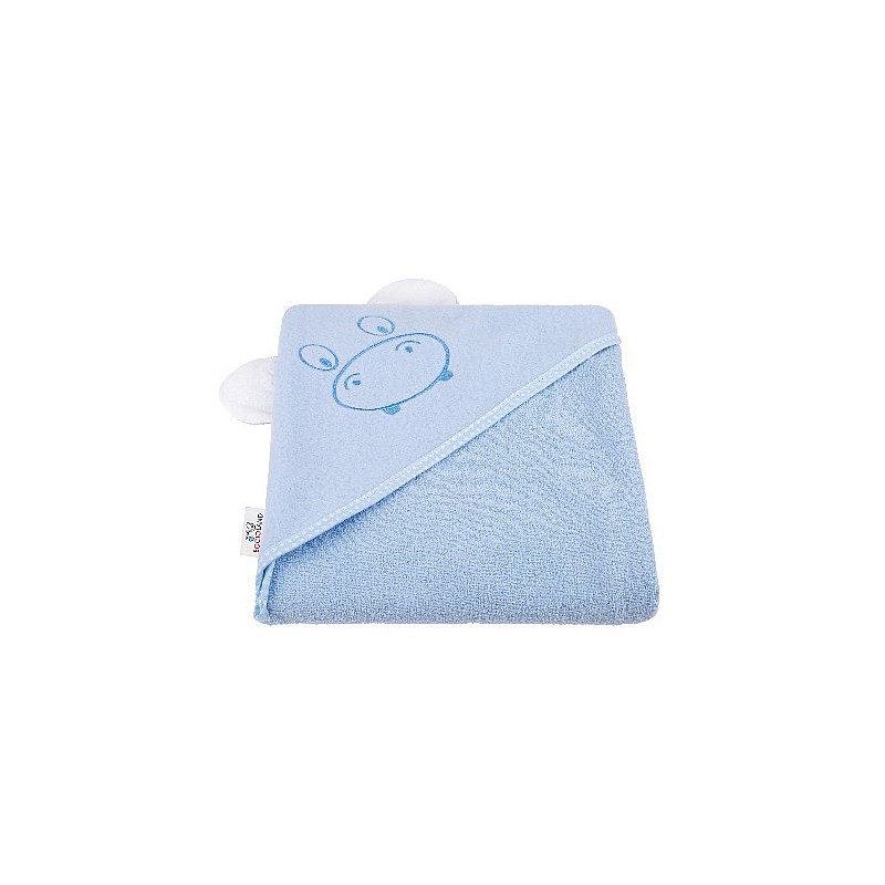 BOCIOLAND Hooded Towel 80x80cm EARS HIPOPOTAM blue BOC0123