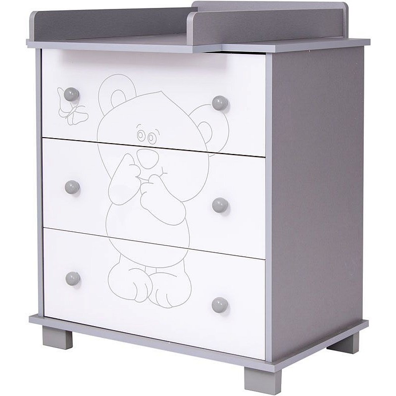 DREWEX BEAR and BUTTERFLY chest of drawers, silver