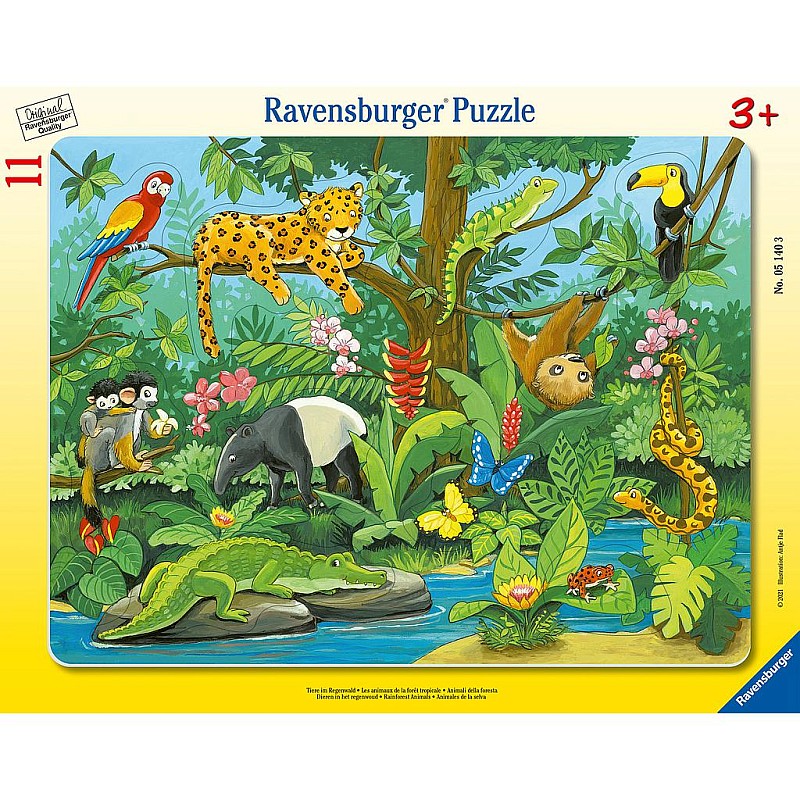 Ravensburger Frame Puzzle Rainforest Animals 11pc. 4+ R 05140