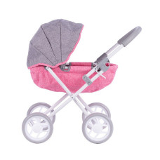 TO-MA Doll pram SUSIE 9325 GREY and PINK