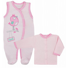 BOBAS WROBELEK Romper with blouse size 68 3111 pink