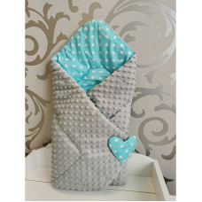 ANKRAS MINKY Dots Envelope Baby 78x78cm grey-turquoise