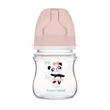 CANPOL BABIES EXOTIC ANIMALS 120ml bottle with a wide neck and a silicone teat 0m + Pink 35/220 PROMOTION