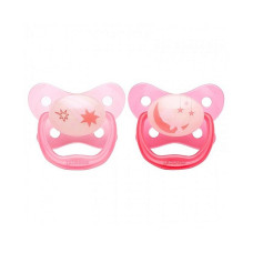 DR.BROWNS PreVent Glow in the Dar Butterfly silicone pacifier 12m. + 2 pcs. pink 32006