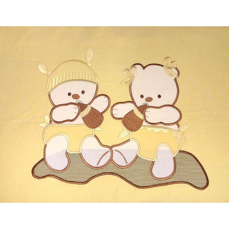 KIECZMERSKI BABY BEARS bed linen 3 pieces 120h90 / 180cm yellow