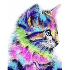 TSVETNOY Diamond painting 40x50cm Colorful Kitten, LG009e