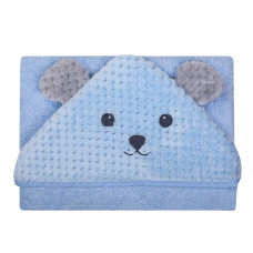 DUET BABY ANIMALS hooded towel 100x100cm 322 blue Bear