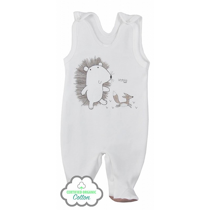 KOALA LESNY PRZYJACIEL sleeveless baby romper with feet 56 size 08-665 ecru