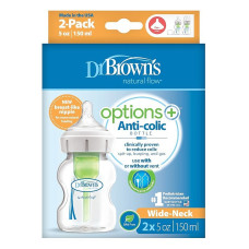 DR.BROWNS Wide-Neck OPTIONS+ feeding bottle 0m+ 150ml. 2pcs.