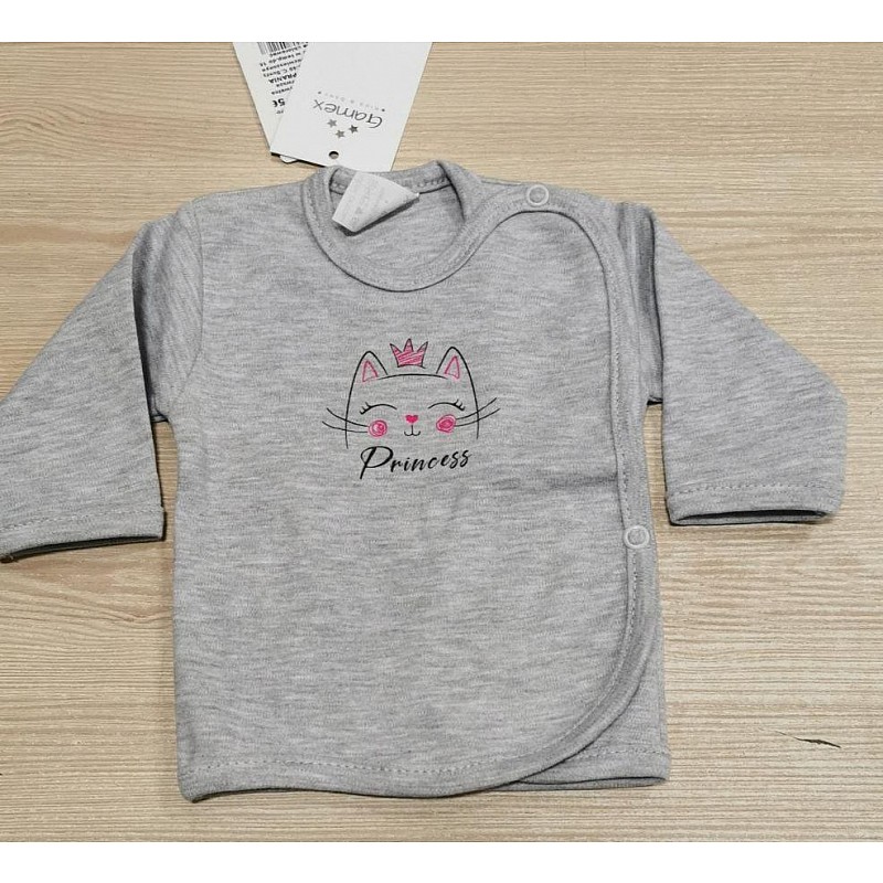 GAMEX shirt CAT PRINCESS 401167, 62 size. grey