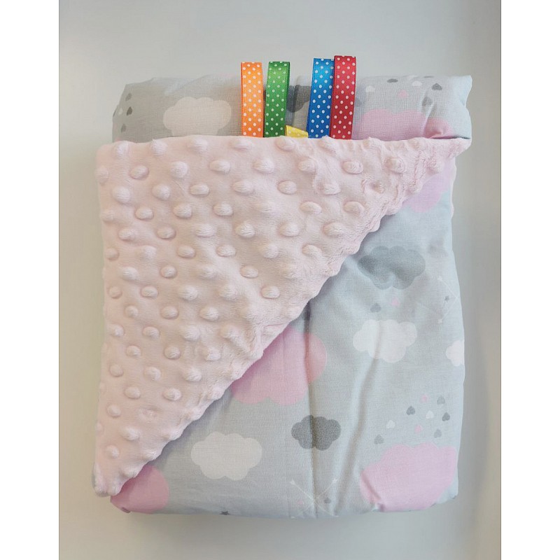 ANKRAS MINKY CLOUDS blanket 75x100cm grey-pink