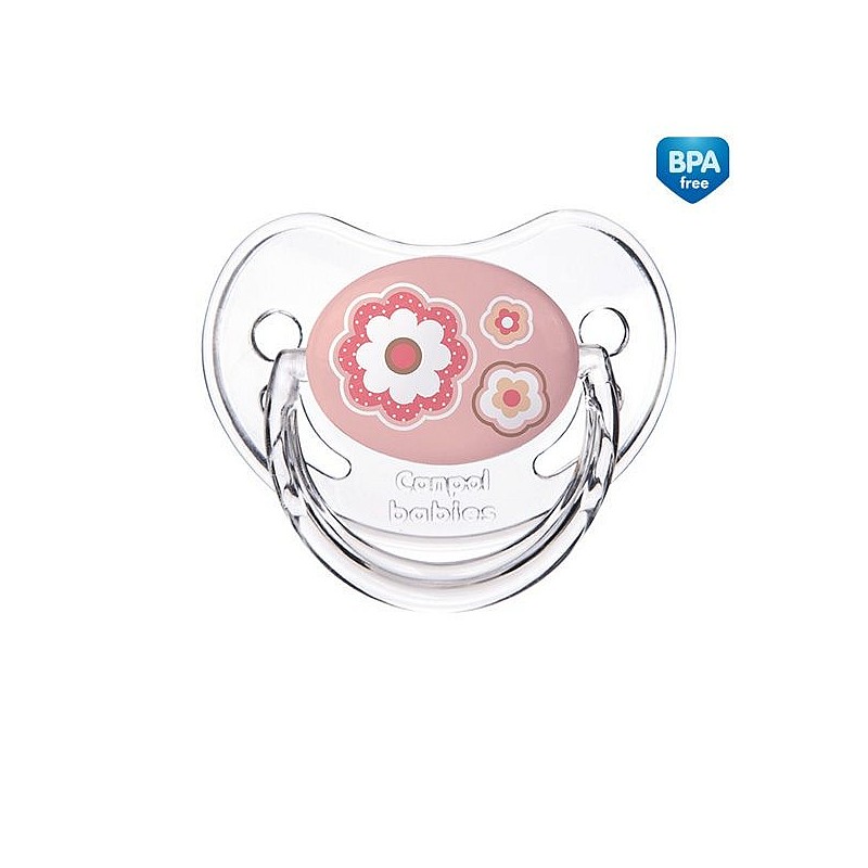 CANPOL BABIES Newborn baby silicone pacifier anatomical shape 6-18m, pink 22/566