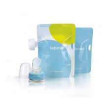 Kidsme Reusable Food Pouch reusable bags for storage and feeding of baby food with the adapter 2x180ml, SKY 160 499 S