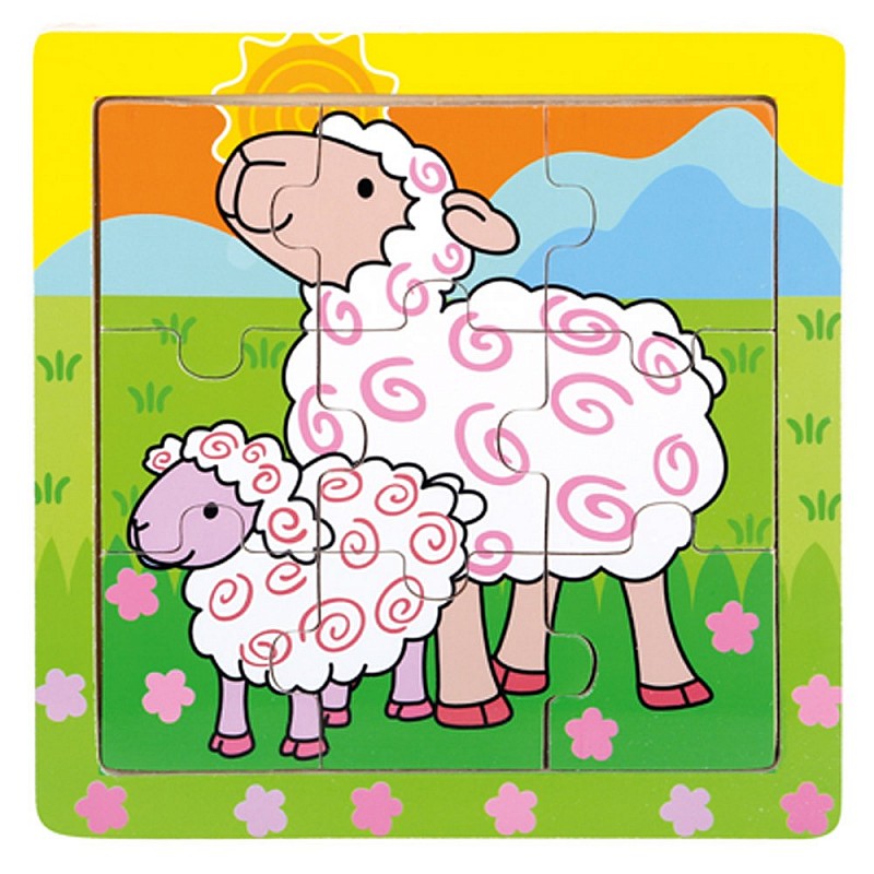 BINO wooden puzzle SHEEPS 10m+ 88020