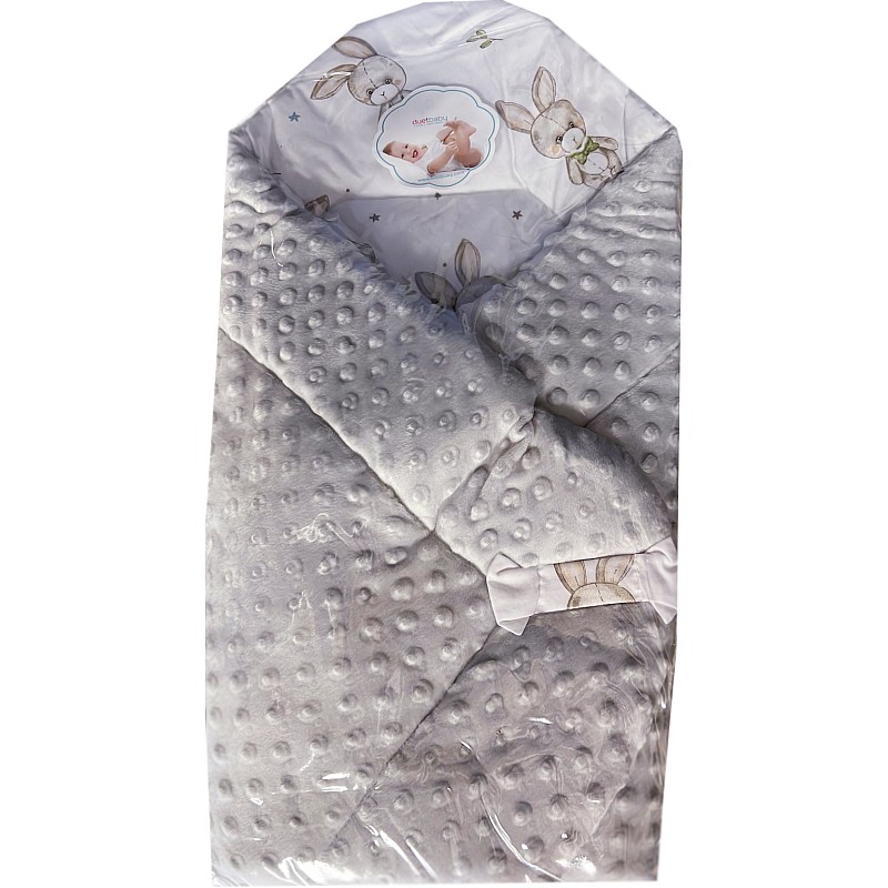 DUET BABY baby envelope MINKY 2 sided 671 Plush rabbit grey (746713)