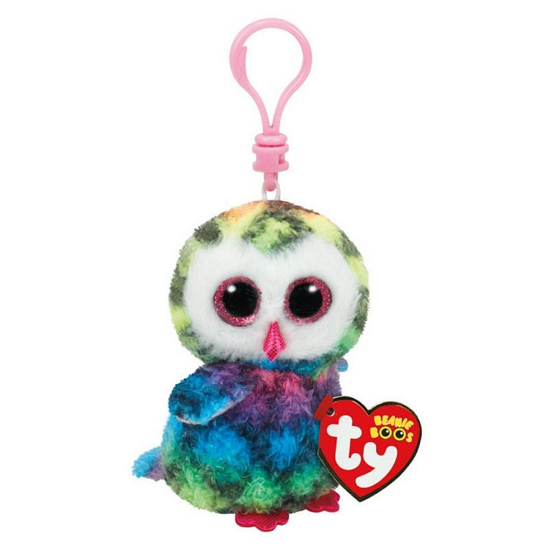 TY Beanie Boos Toy - Keychain MULTICOLOR OWL OWEN 8cm, TY35025