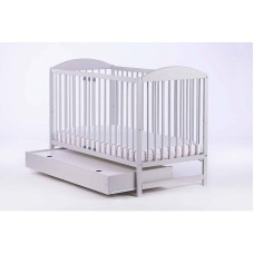 DREWEX PETIT FOX cot with drawer and safety rail 120x60cm, grey