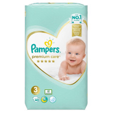 Pampers Premium Care S3, 4-9 kg, 60 gab., VP