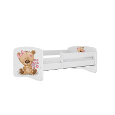 KOCOT KIDS Bed babydreams white teddybear flowers without drawer with mattress 140/70