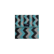 WOMAR cotton plaid 75x100sm Zigzag dark gray and turquoise