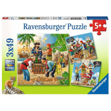 Ravensburger puzzle 3x49 Adventure on the High Seas R 08030