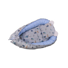 DUET BABY Newborn nest with mattress and pillow 659 Rabbit with ballons blue (606594)