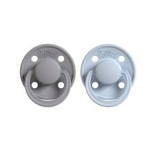 REBAEL Mono natural rubber pacifiers Pewter/Tiny Sky size 0-6 months, 2 pcs per package