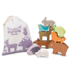 LE TOY VAN attīstošā koka rotaļlieta Forest Stacker & Bag, PL087 - EE