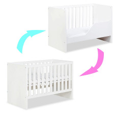 KLUPS AMELIA baby cot with drawer 120x60cm, white