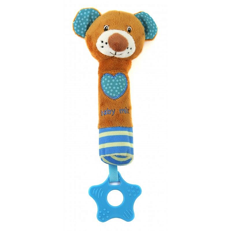 BABY MIX Rattle with squeaker BLUE BEAR, 16431B