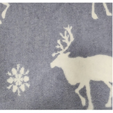 URGA ECO wool blanket 140x100cm DEER WITH SNOWFLAKES grey-white SALE