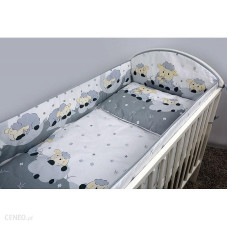 ANKRAS HAPPY SHEEP protector for crib rungs 360cm, grey