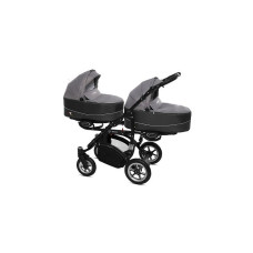 BABYACTIVE TWINNI PREMIUM Stroller for twins SILVER, 09 black frame