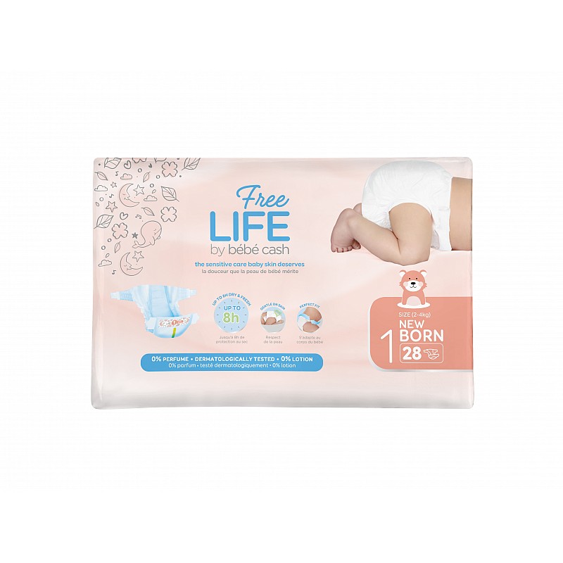 BEBE CASH Freelife Baby Newborn baby diapers 2-4kg 28pcs., 250017410