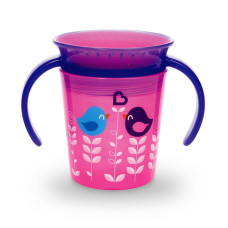 MUNCHKIN MIRACLE DECO Training cup with handles 360 * 6m + 012 294 - Pink Bird