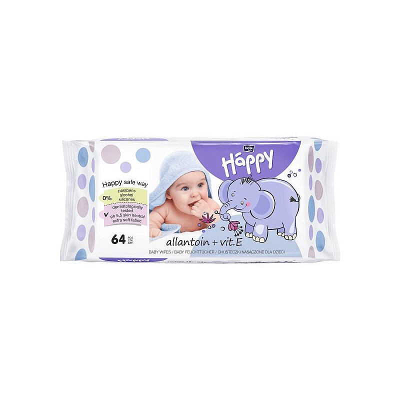 HAPPY wet wipes with vitamin E 64pcs.