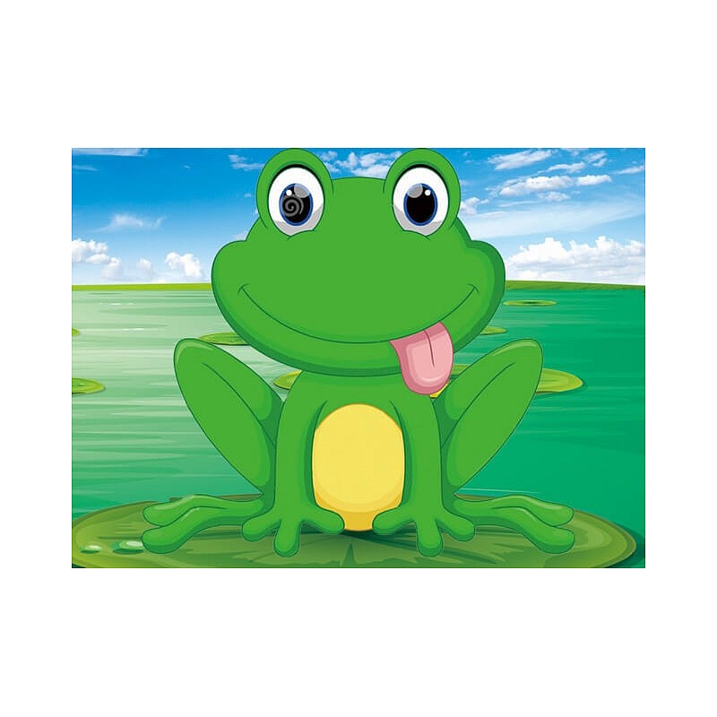 TSVETNOY Diamond painting 17x22cm Funny Little Frog, X006e