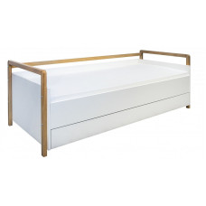 KOCOT KIDS Couch with drawer and mattress Victor white 180x80cm