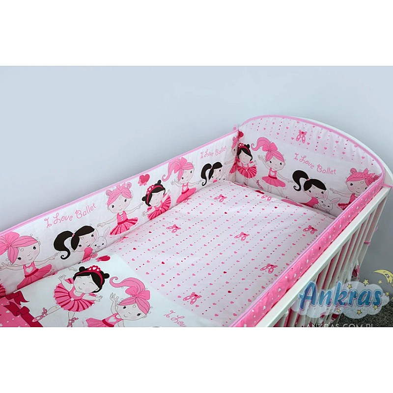 ANKRAS BALLERINA protector for crib rungs 360cm, pink