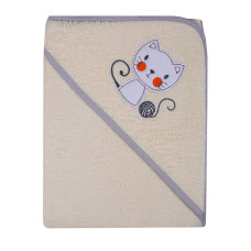 DUET BABY hooded towel HAFT II, 215 (742159) CAT ecru