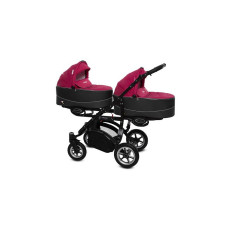 BABYACTIVE TWINNI PREMIUM Stroller for twins AMARANT, 10 black frame