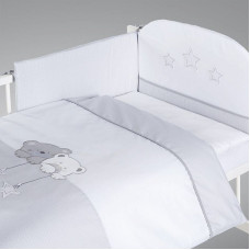 KLUPS Bed linen 3 pieces Star Dream 135x100cm H186 Gray / White H186C3