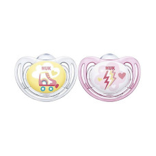 NUK Freestyle silicone pacifier orthodontic shape 2pcs. 0-6m, SU91 10730044 MIX PROMOTION