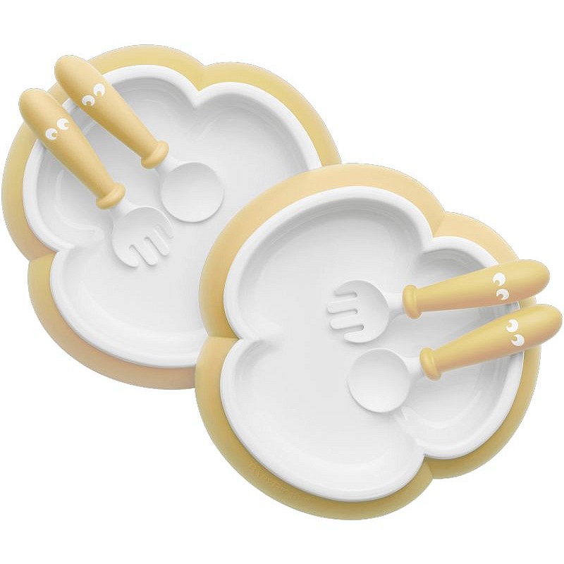 BABYBJORN plate, spoon and fork 4m +, 074066 Powder Yellow