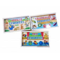 MPORT Wooden Dominoes with cute illustrations W00009