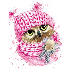 TSVETNOY Diamond painting 40x50cm Winter Owl, LG208e