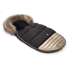 COTTONMOOSE warm sleeping bag for the sleds and strollers MOOSE SHINE 651 gold black-black