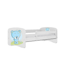 KOCOT KIDS Bed babydreams white blue teddybear without drawer with mattress 180/80